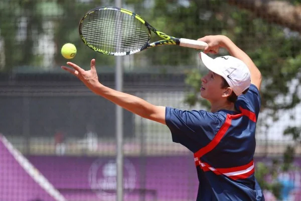 tennis player serving